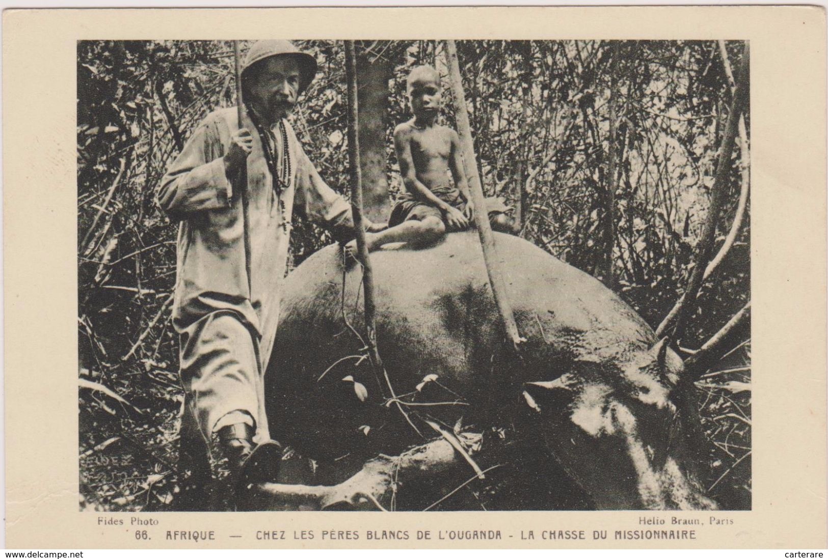 Cpa,afrique,la Chasse En Ouganda,pères Blancs,missionnaire,mange R,survie,propagation De La Foie,catholique,rare,chasse - Ouganda