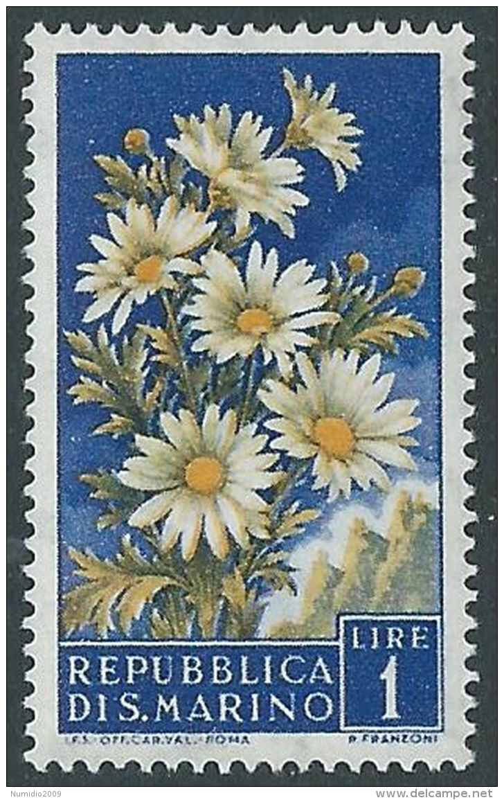 1957 SAN MARINO FIORI 1 LIRA MNH ** - JUL47-2 - Nuovi