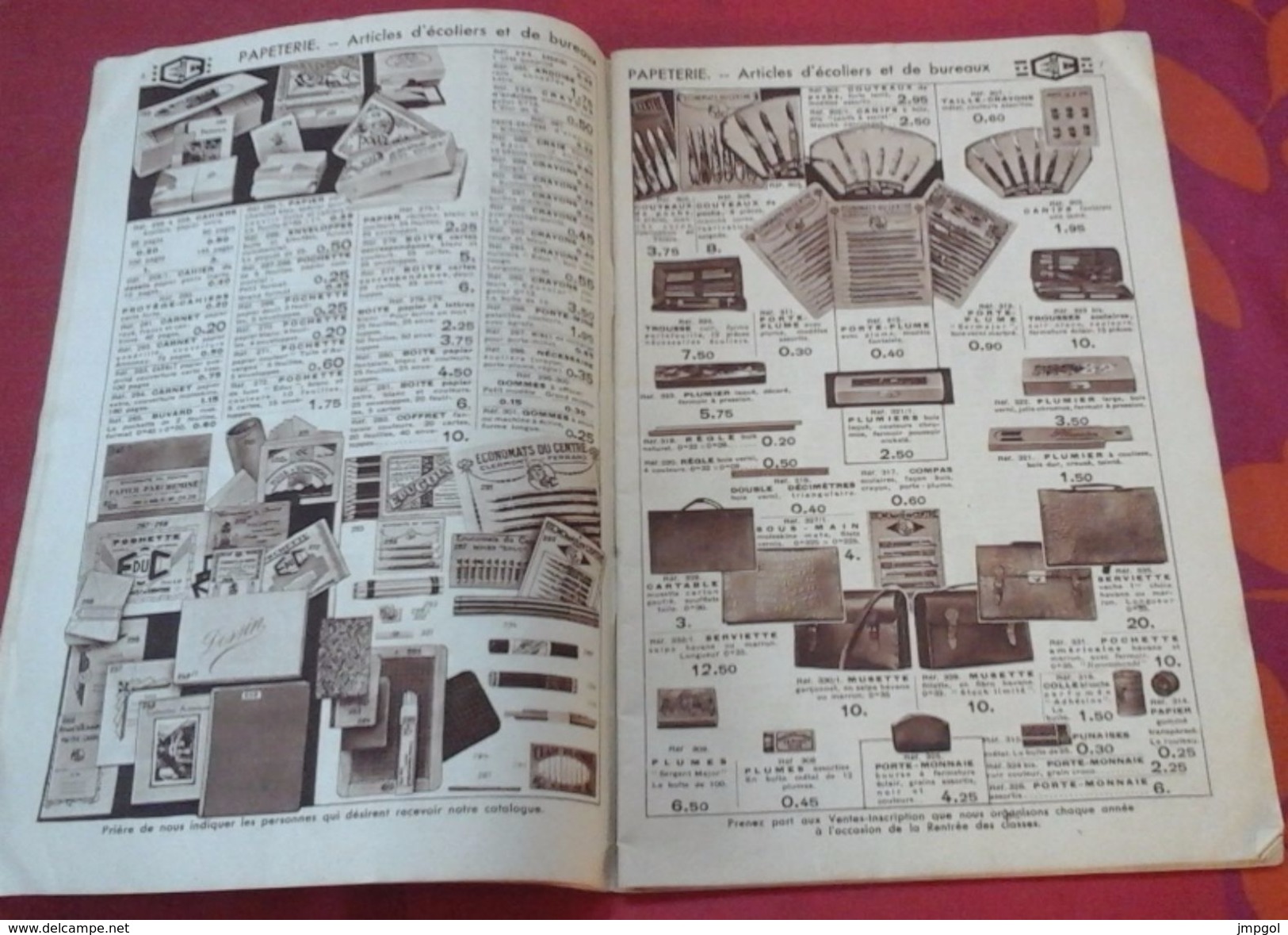 Catalogue Général Economats Du Centre 1935-1936 Mercerie Papeterie Parfumerie Confection Vaisselles Primes Cadeaux - Reclame