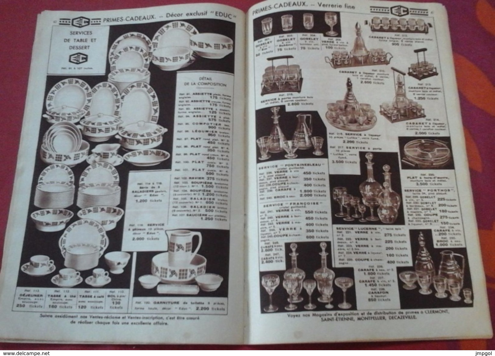 Catalogue Général Economats Du Centre 1935-1936 Mercerie Papeterie Parfumerie Confection Vaisselles Primes Cadeaux - Reclame