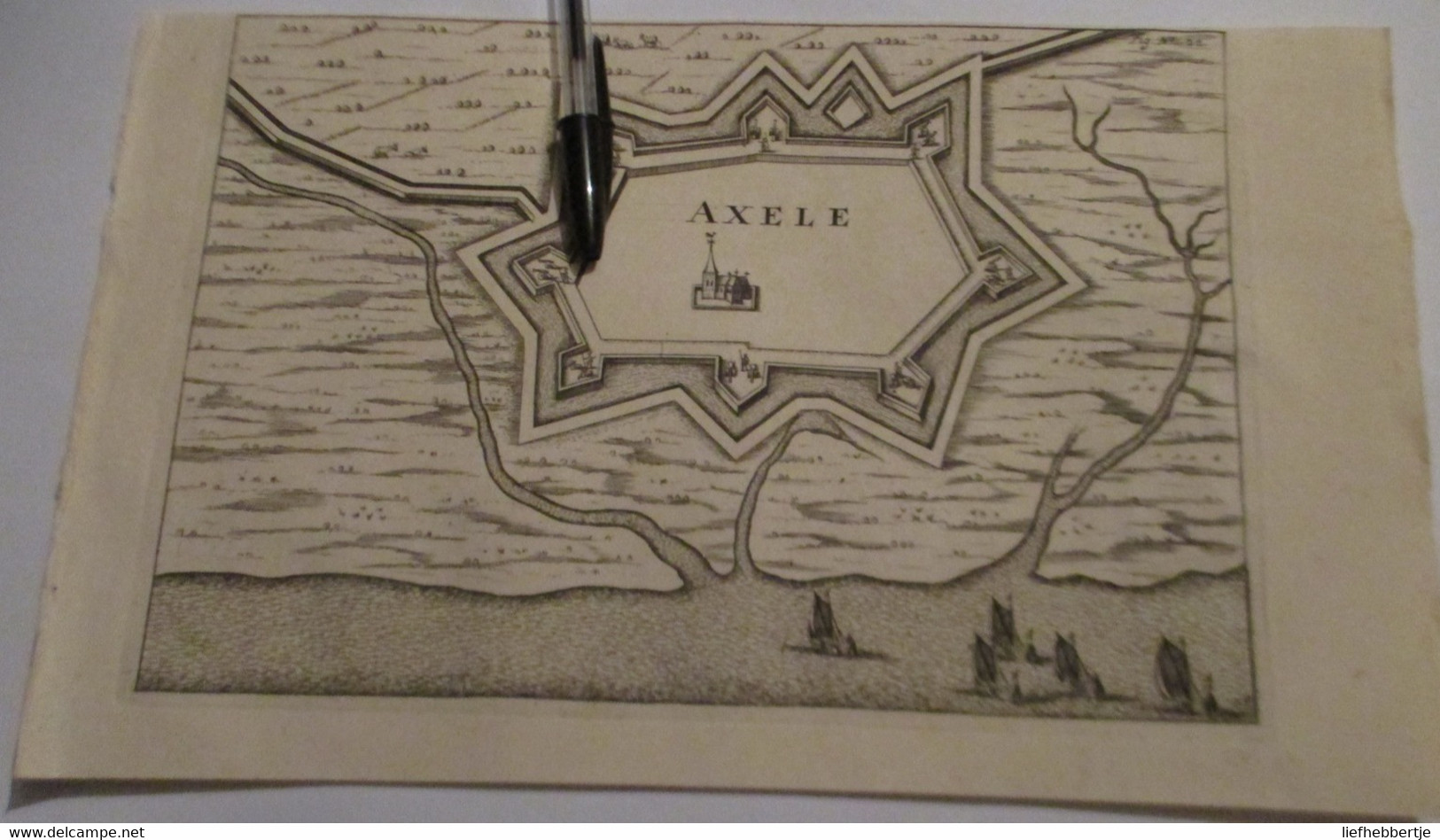 Axel In Zeeland - Oude Kaart Uit 1735 - Autres & Non Classés