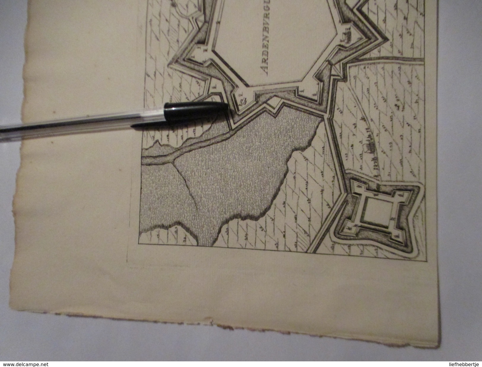 Aardenburg Bij Sluis In Zeeland - Oude Kaart Uit 1735 - Cartes Topographiques