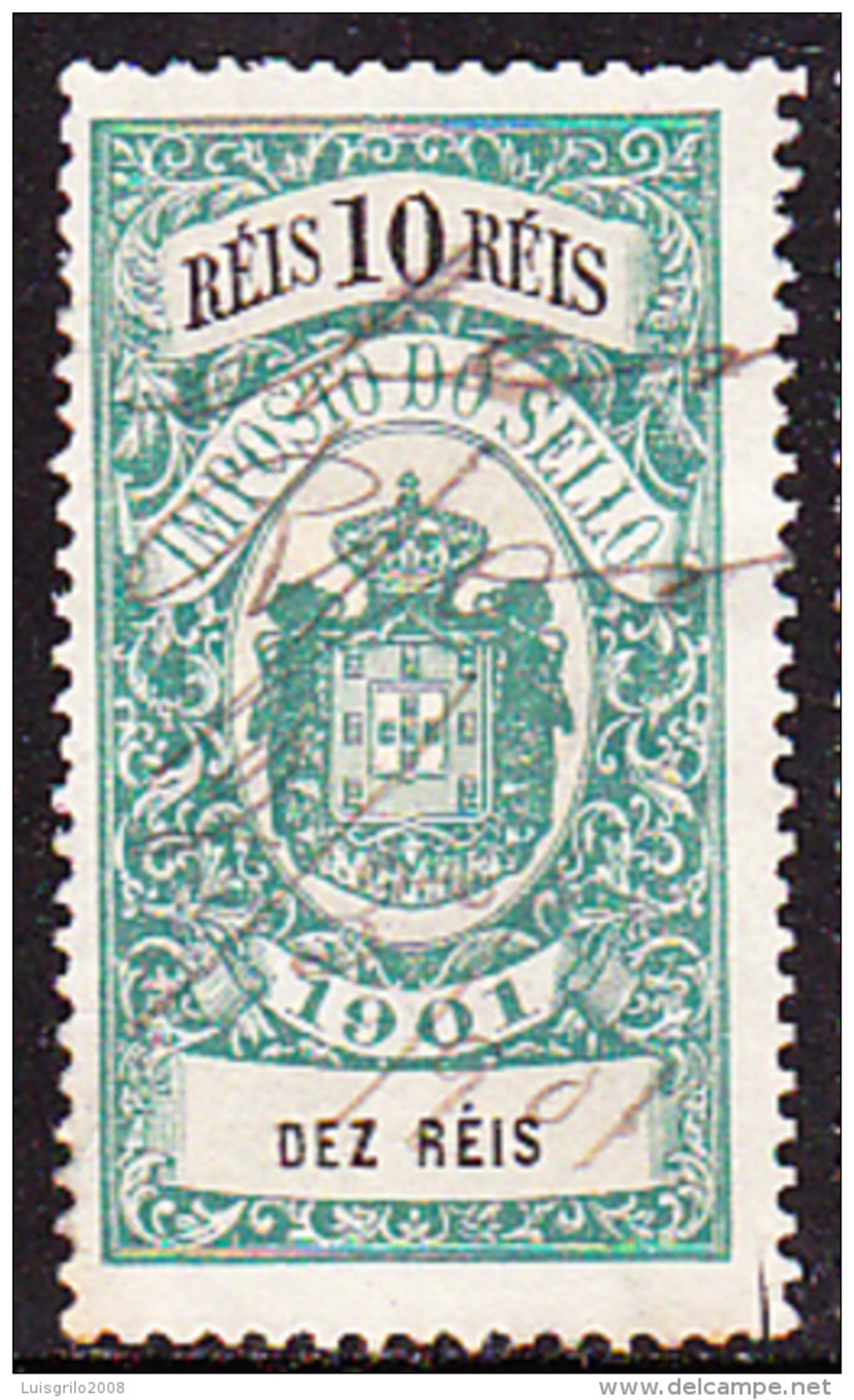 FISCAUX / REVENUES - 1901 . IMPOSTO DO SELLO - 10 RÉIS .. Usado - Used Stamps