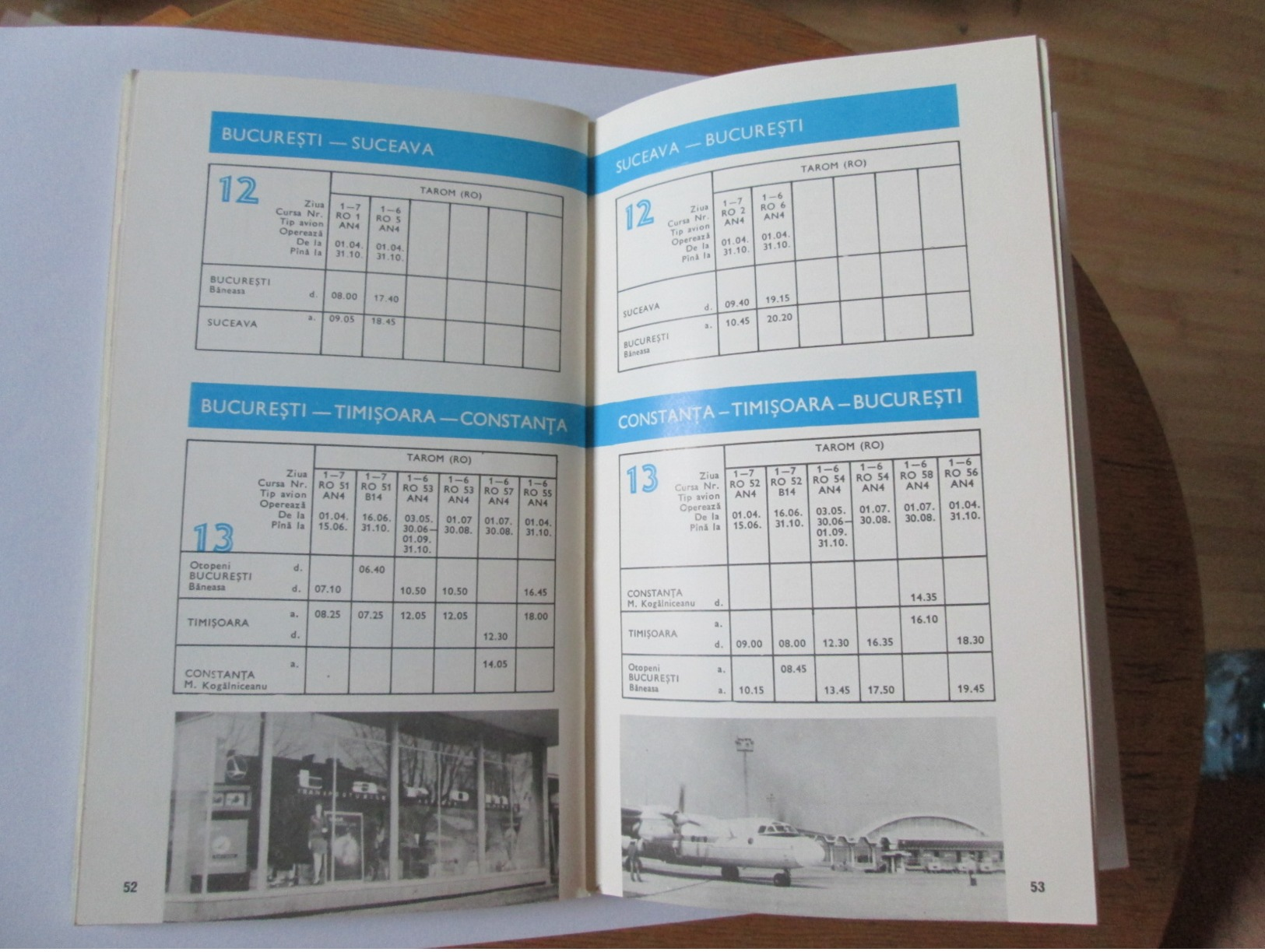 Tarom Timetable Flight-Flight Plan Information/Horaire De Vol /Apr.1-Oct.31,1980/pages=60,size=185 X 110 Mm - Europa