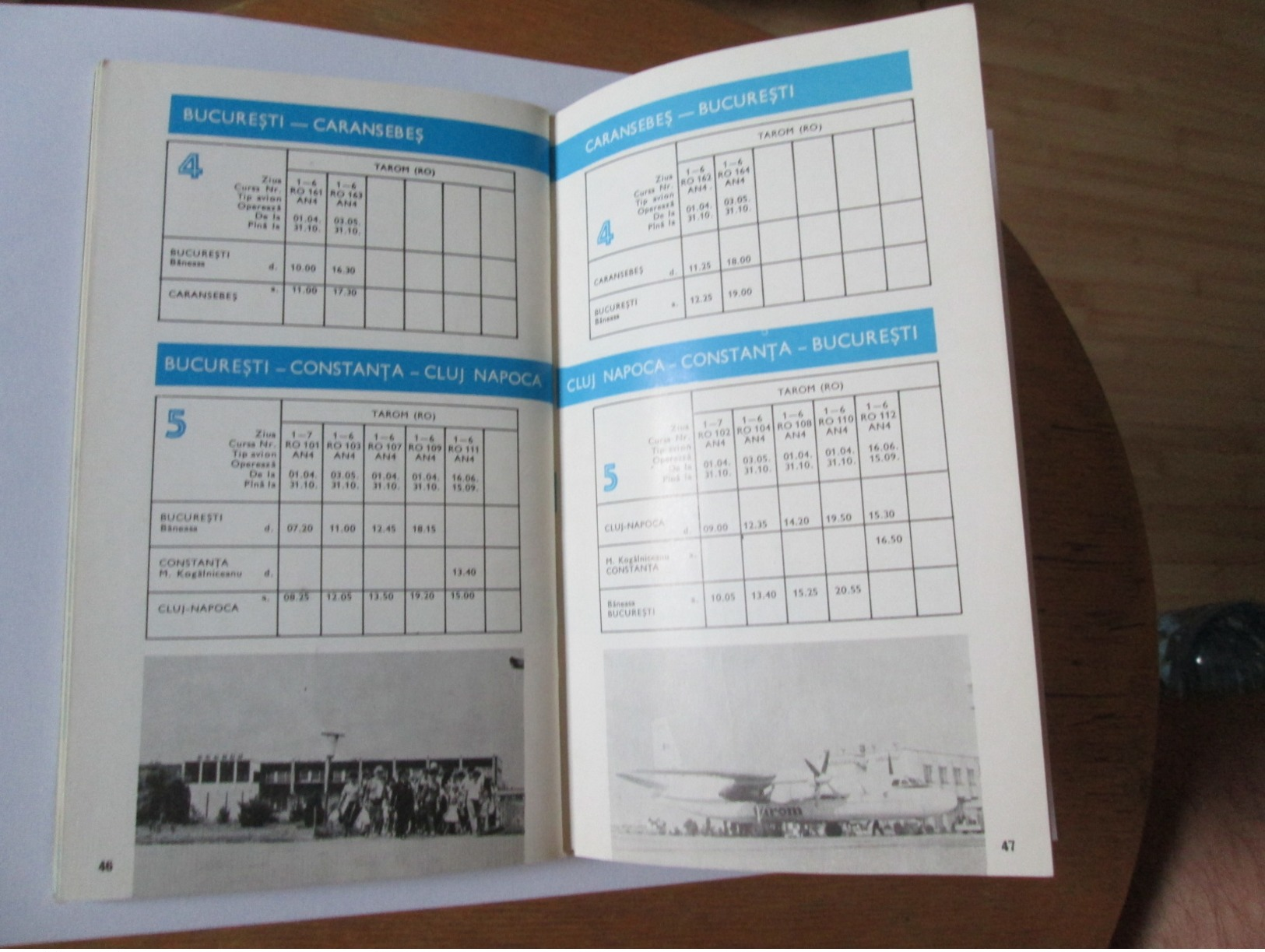 Tarom timetable flight-Flight plan information/Horaire de vol /Apr.1-Oct.31,1980/pages=60,size=185 x 110 mm