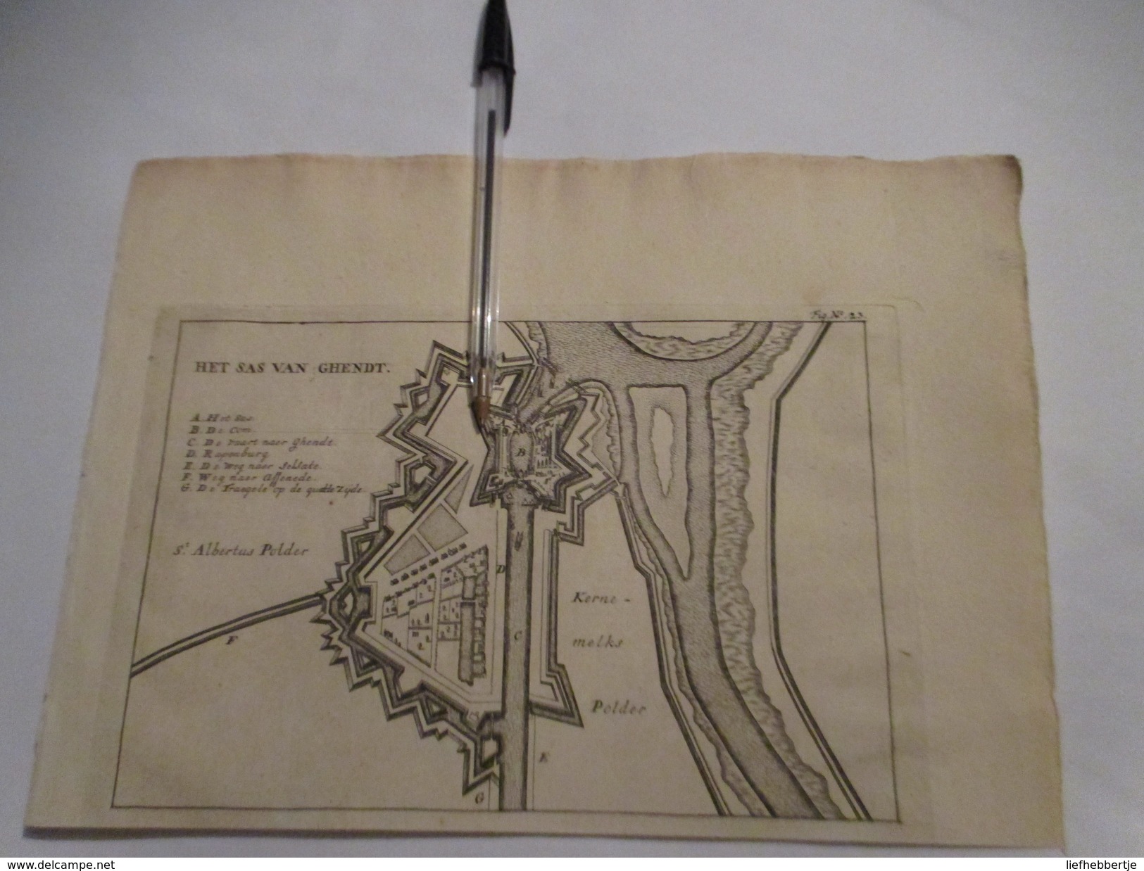 Sas Van Gent  - Zeeland  -   Oude Kaart Uit 1735 - Cartes Topographiques