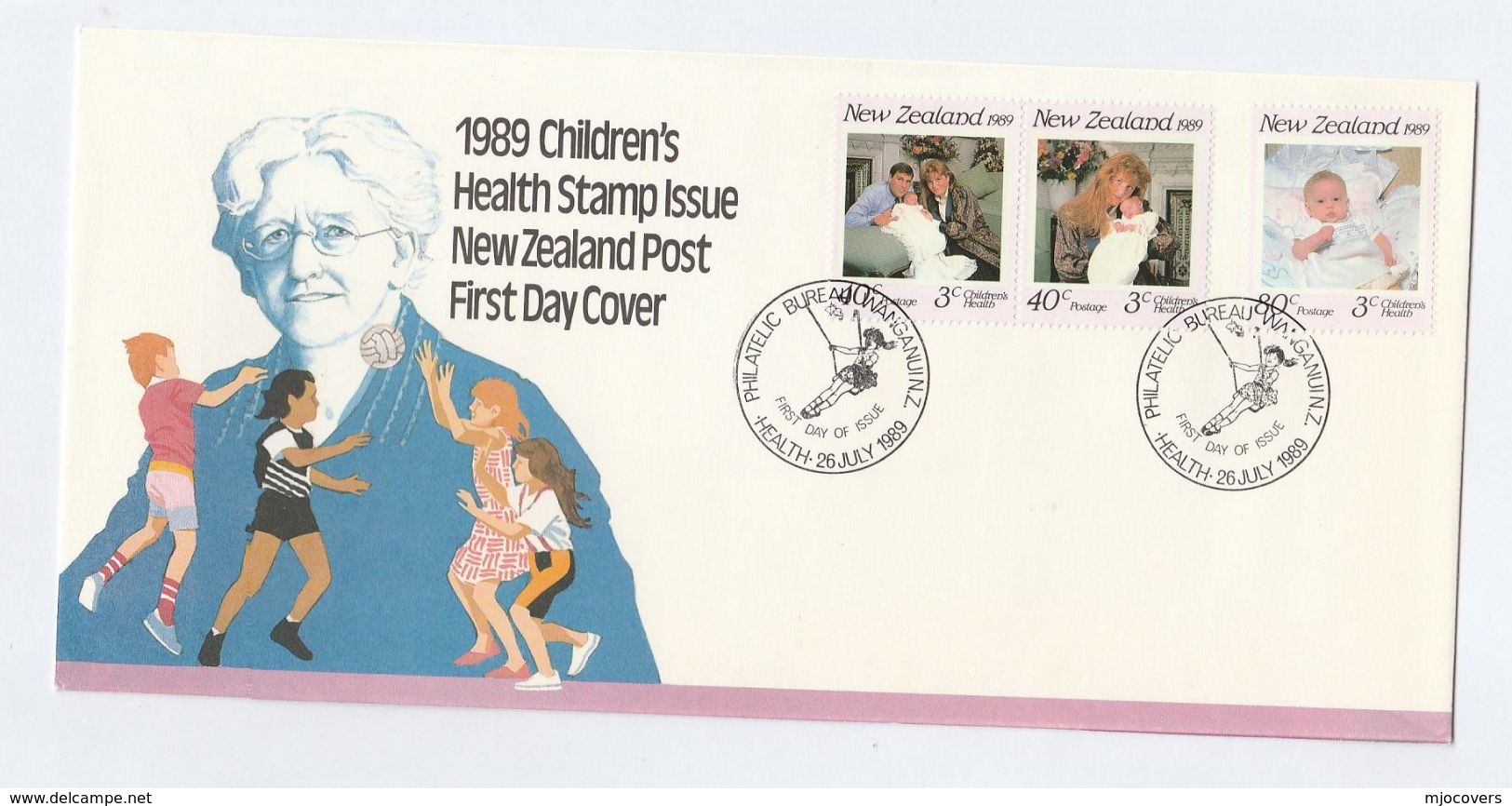 1989 Wanganui NEW ZEALAND FDC Stamps CHILDREN HEALTH ROYALTY Cover Sport - FDC