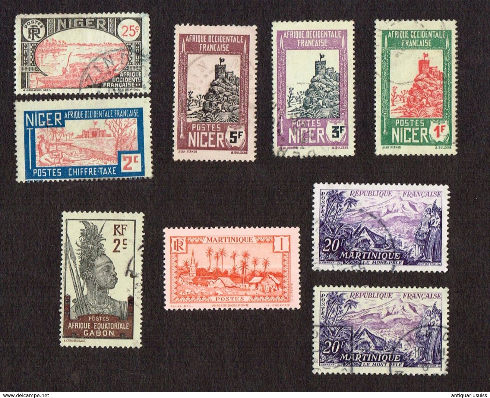 26x Stamps - Afrique Occidentale Francaise - TOGO - Côte D'Ivoire  - NIGER - Gabon - MARTINIQUE - Autres & Non Classés