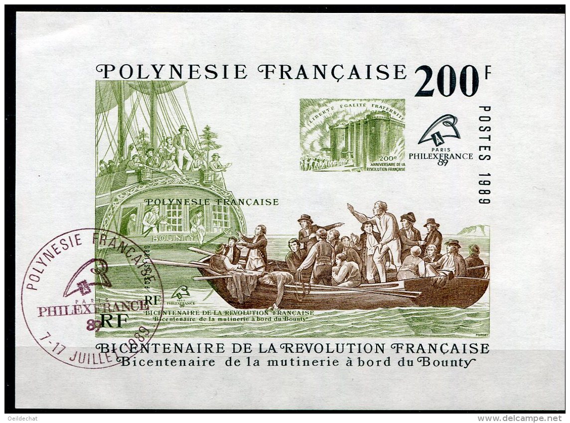 3647  -  POLYNESIE   BF 15 **   Bicentenaire De La Révolution Française  (Obl. P.J.) 1989       SUPERBE - Hojas Y Bloques