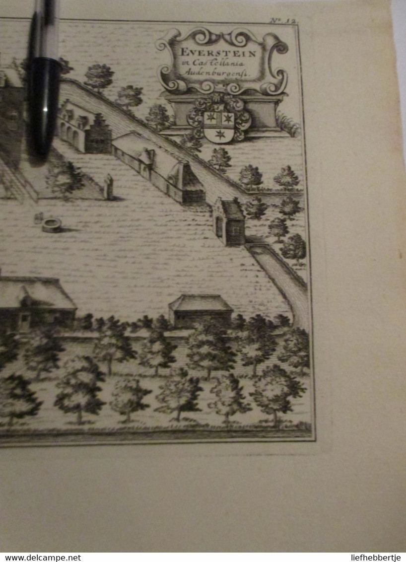 Everstein - Uit Atlas Van Sanderus -   Oude Kaart Uit 1735 - Cartes Topographiques