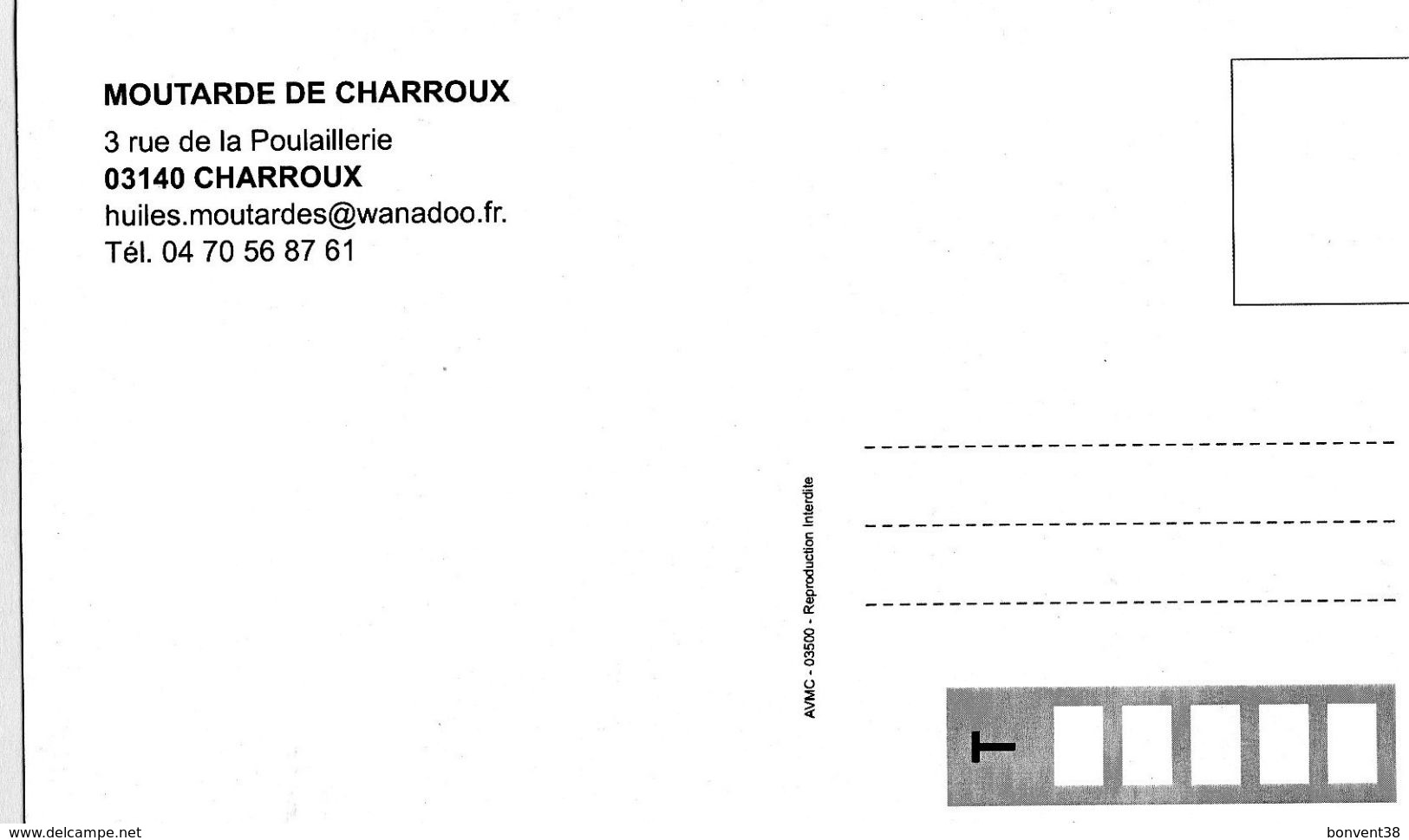 Carte Postale - MOUTARDE De CHARROUX - D03 - Autres & Non Classés