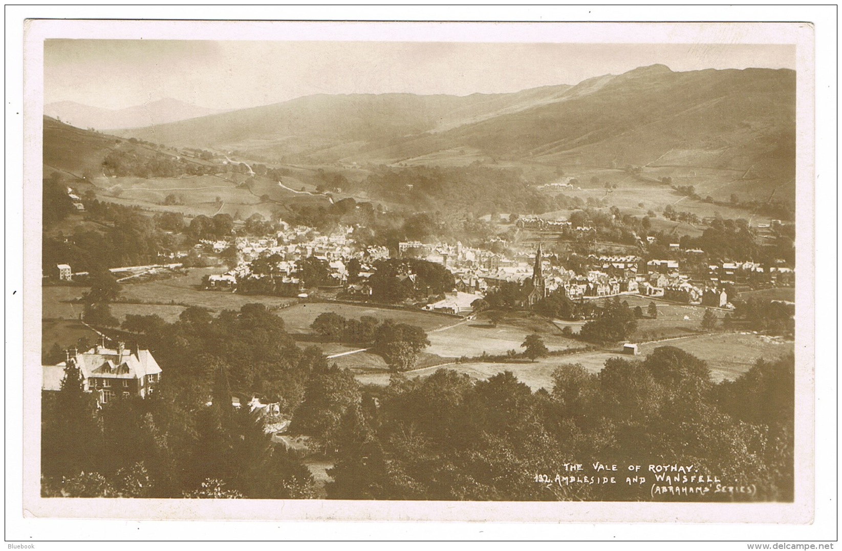 RB 1168 -  1914 Real Photo Postcard - Vale Of Rothay Ambleside &amp; Wansfell Lake District Cumbria - Ambleside