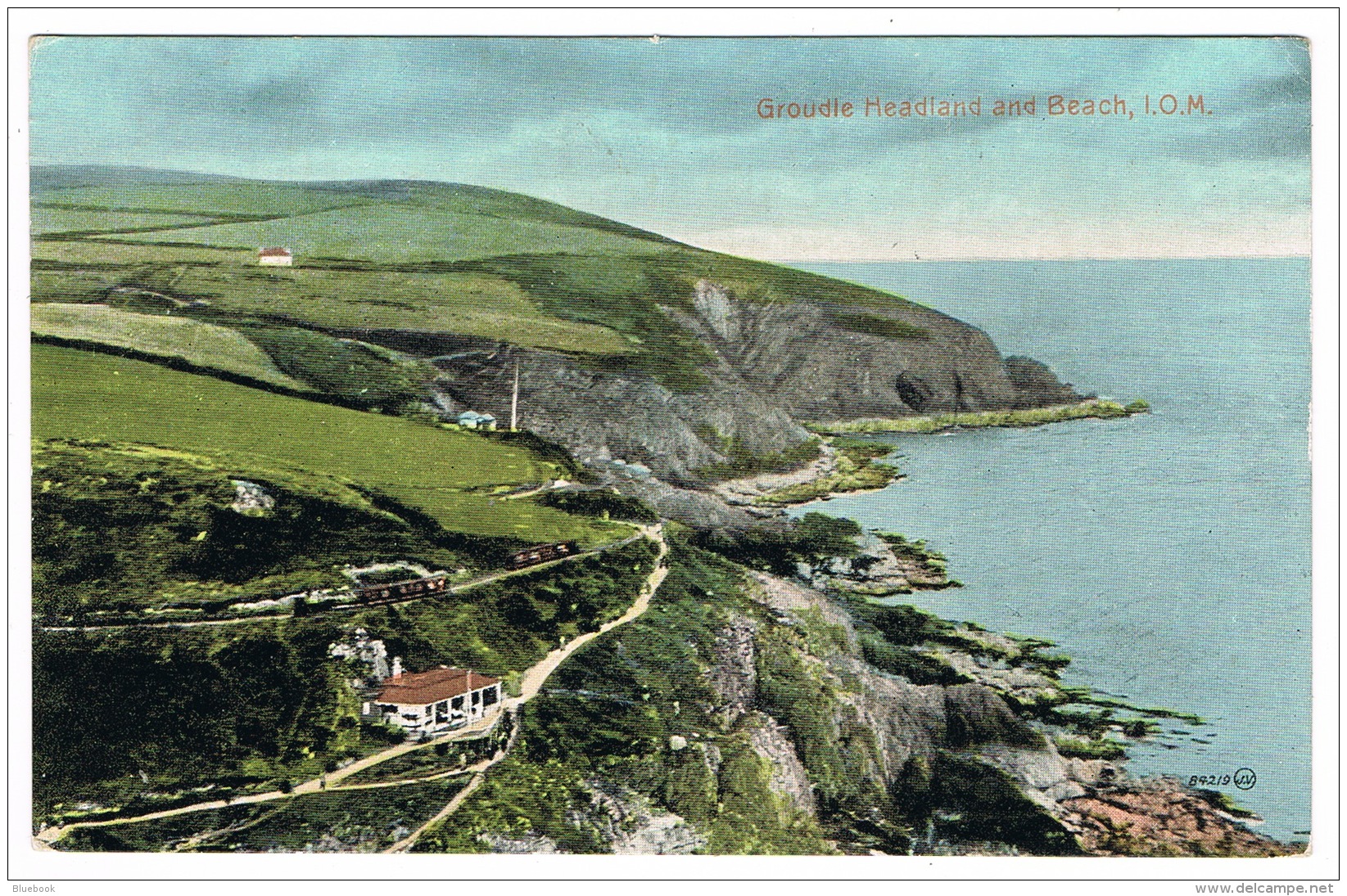 RB 1168 -  1921 Postcard - Groudle Headland &amp; Beach Isle Of Man - Douglas Krag Postmark - Insel Man