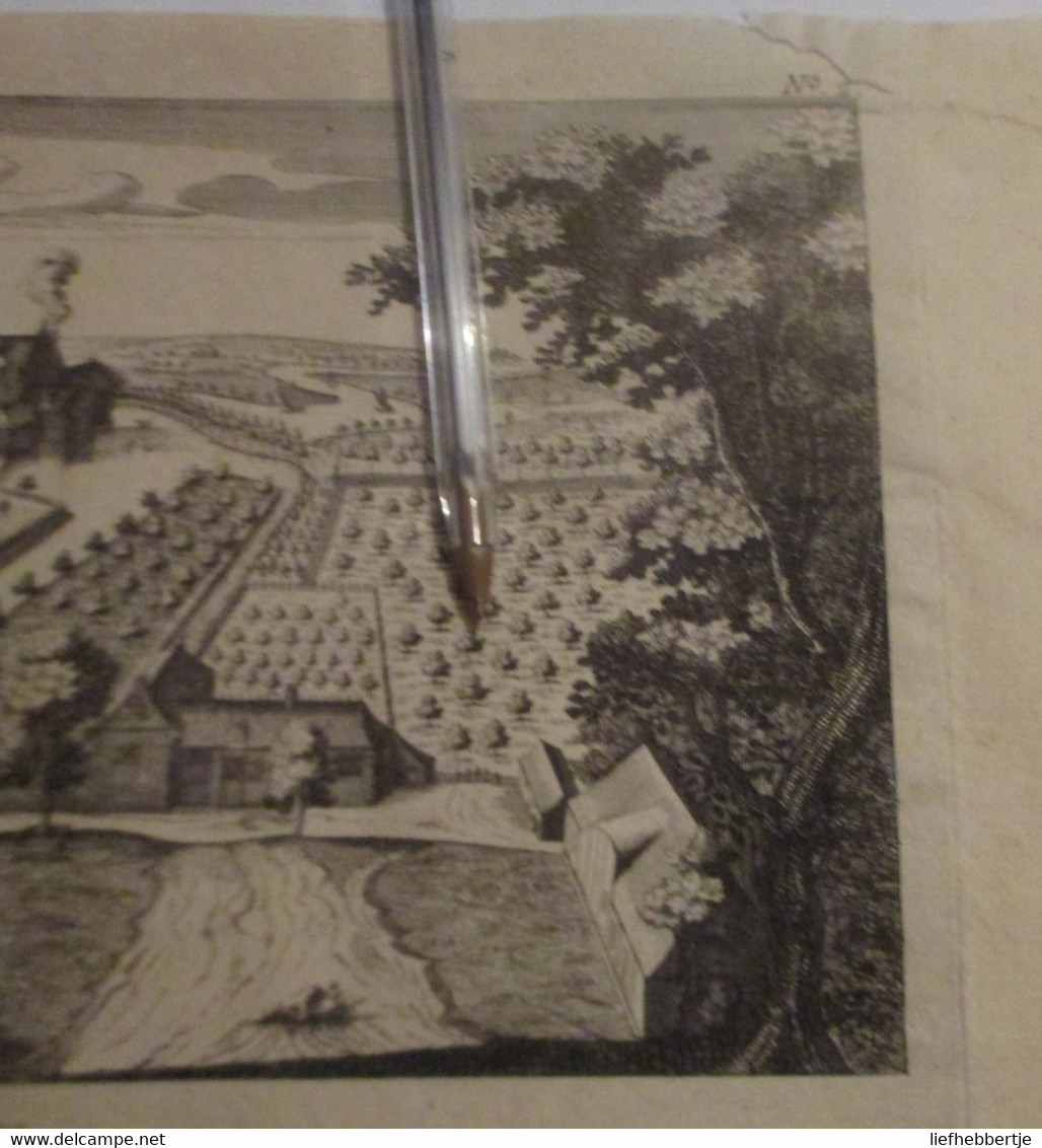 Kasteel Van Pontrave - Waasmunster - Uit Atlas Van Sanderus -   Oude Kaart Uit 1735 - Cartes Topographiques