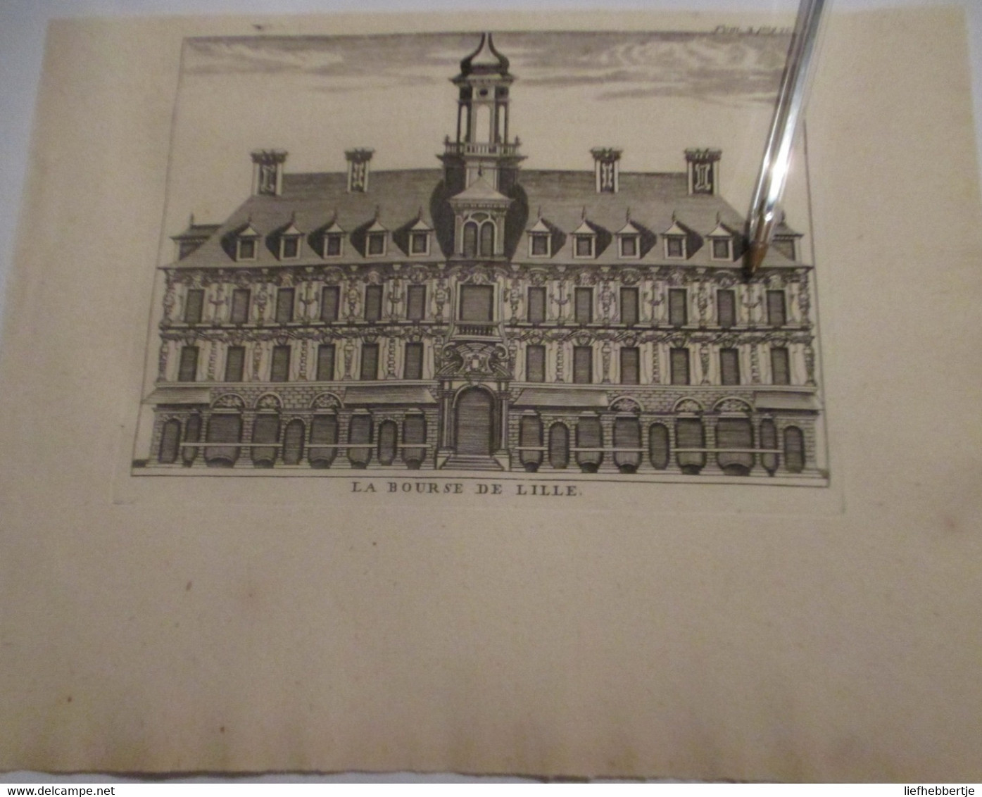 Lille - Rijsel - La Bourse - De Beurs - Uit Atlas Van Sanderus -   Oude Kaart Uit 1735 - Cartes Topographiques