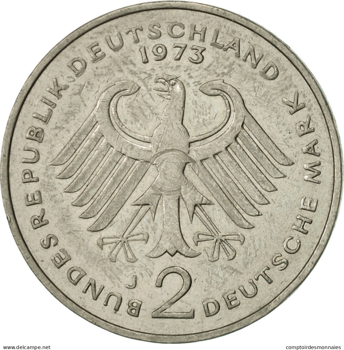 Monnaie, République Fédérale Allemande, 2 Mark, 1973, Hambourg, TTB+ - 2 Mark