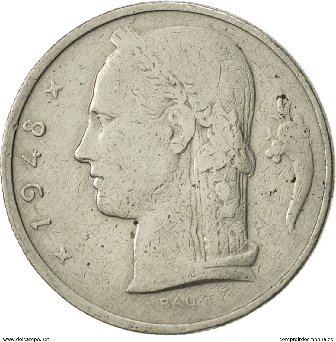 Monnaie, Belgique, 5 Francs, 5 Frank, 1948, TB+, Copper-nickel, KM:134.1 - 5 Francs