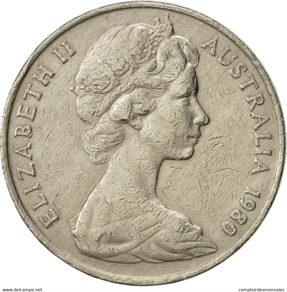 Monnaie, Australie, Elizabeth II, 20 Cents, 1980, TTB, Copper-nickel, KM:66 - 20 Cents