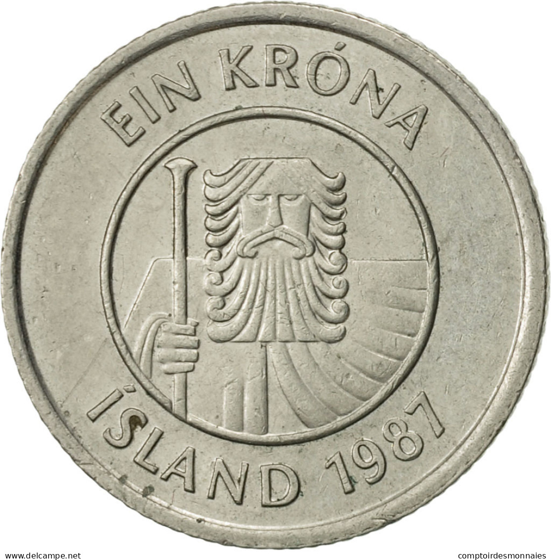 Monnaie, Iceland, Krona, 1987, SUP, Copper-nickel, KM:27 - Islande