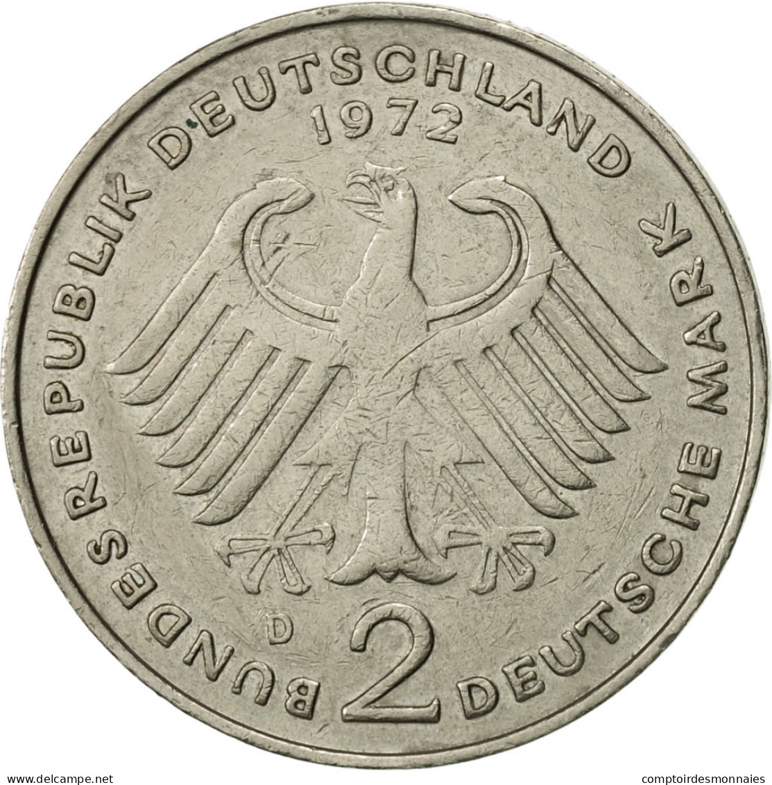 Monnaie, République Fédérale Allemande, 2 Mark, 1972, Munich, TTB+ - 2 Mark