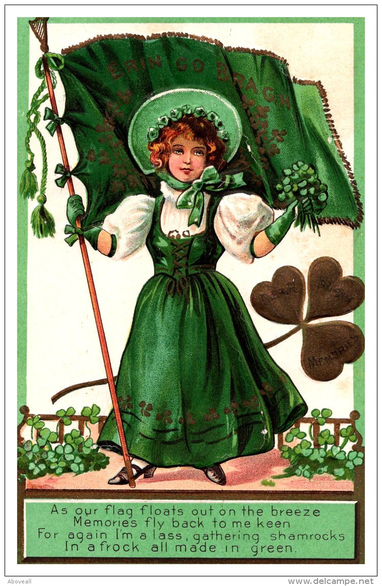 13336 St.Patrick's Day    Lass, Irish Flag - Saint-Patrick's Day