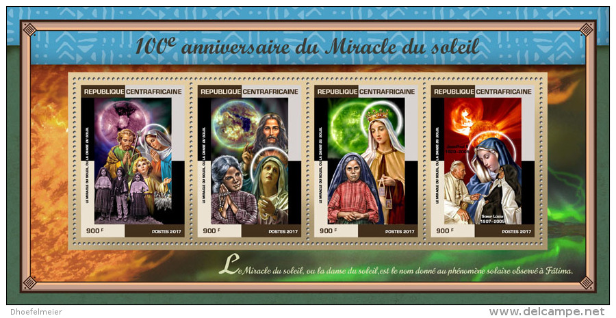 CENTRAL AFRICA 2017 ** Miracle Of The Sun Wunder Der Sonne Miracle Du Soleil M/S - OFFICIAL ISSUE - DH1730 - Christianity