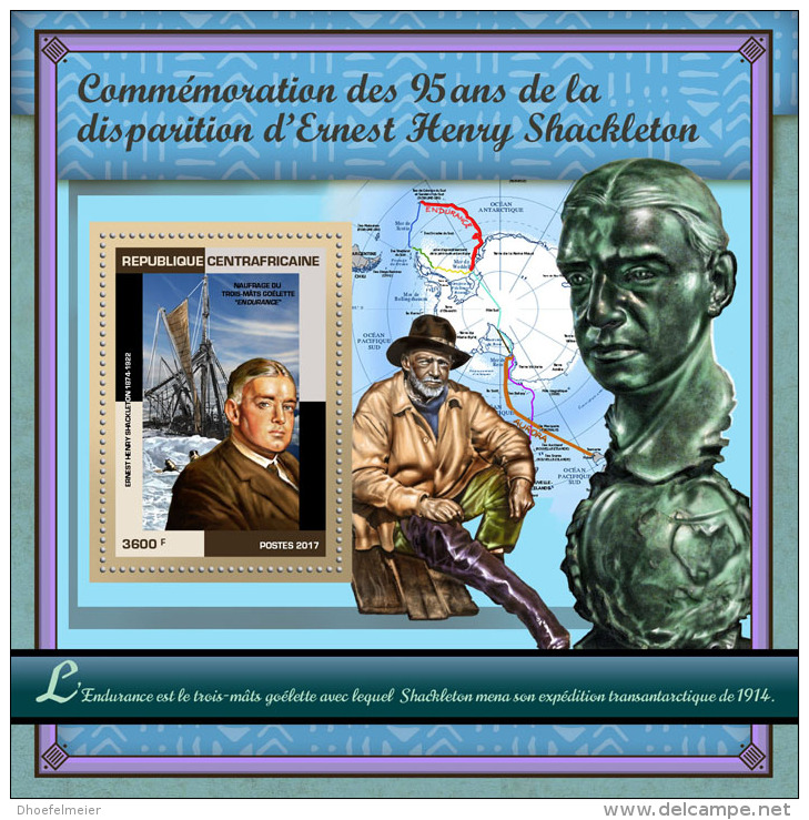 CENTRAL AFRICA 2017 ** Ernest Henry Shackleton S/S - OFFICIAL ISSUE - DH1730 - Arktis Expeditionen