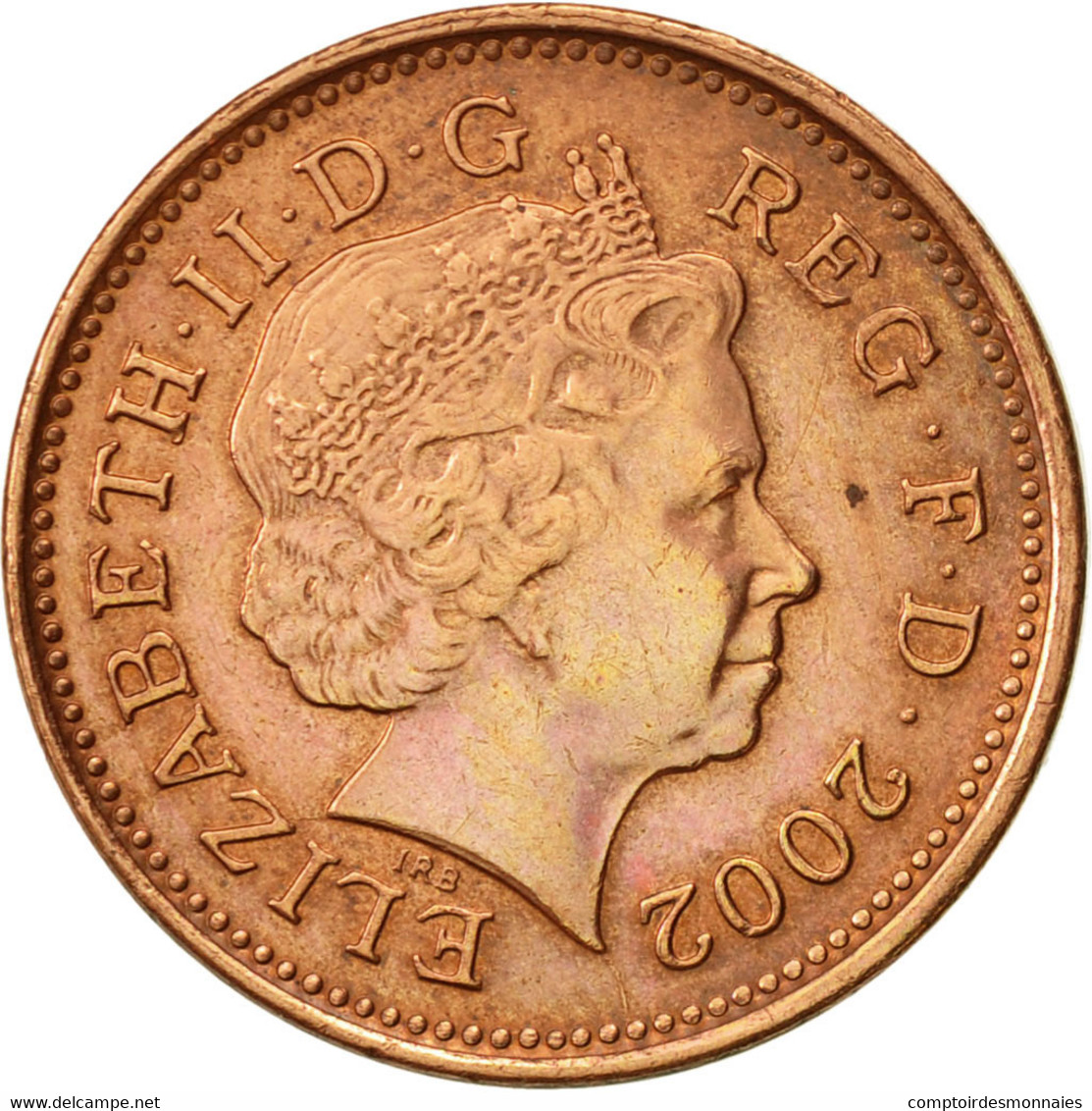 Monnaie, Grande-Bretagne, Elizabeth II, Penny, 2002, TTB+, Copper Plated Steel - 1 Penny & 1 New Penny