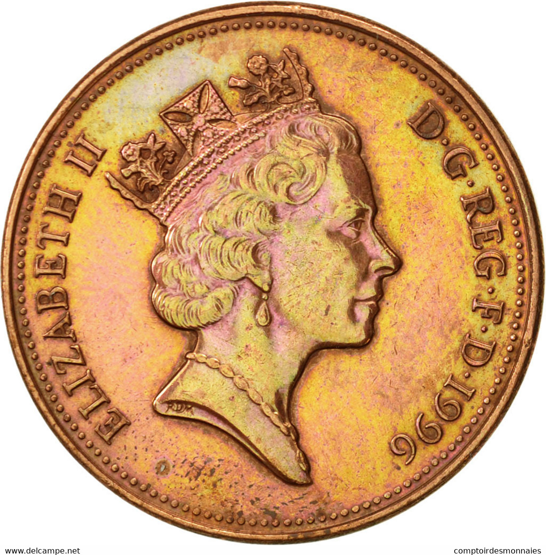 Monnaie, Grande-Bretagne, Elizabeth II, 2 Pence, 1996, TTB+, Copper Plated - 2 Pence & 2 New Pence