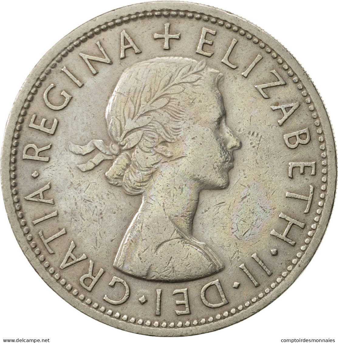 Monnaie, Grande-Bretagne, Elizabeth II, 1/2 Crown, 1960, TTB, Copper-nickel - K. 1/2 Crown