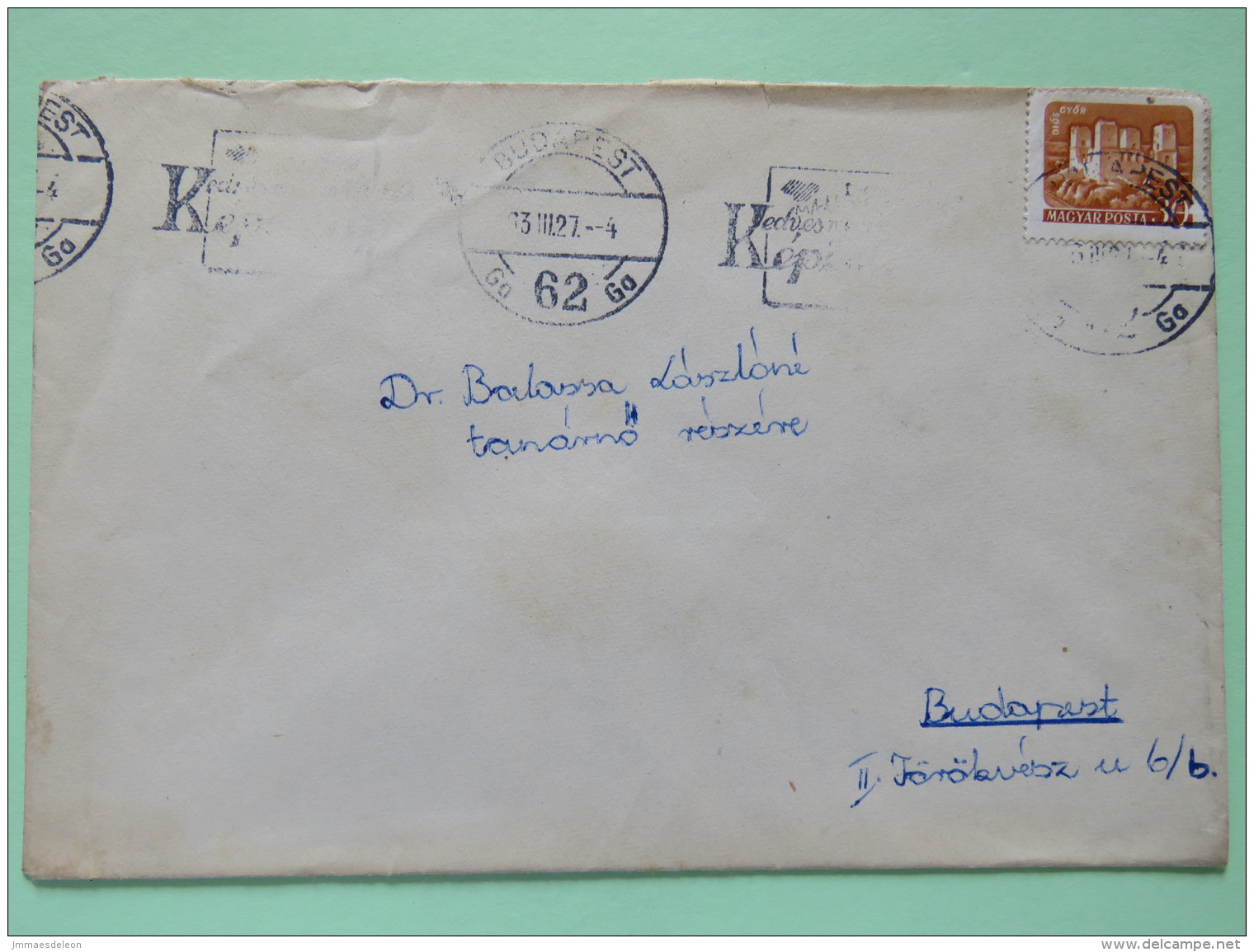 Hungary 1963 Cover Budapest To Budapest - Castle - Covers & Documents