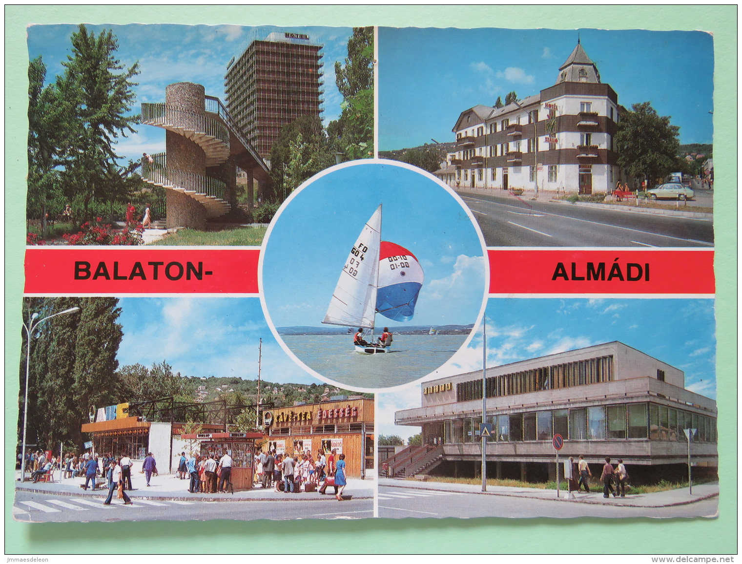 Hungary 1964 Postcard ""Almadi - Balaton Lake - Sailing Boat"" To Belgium - Hydraulic Lift Truck - Covers & Documents