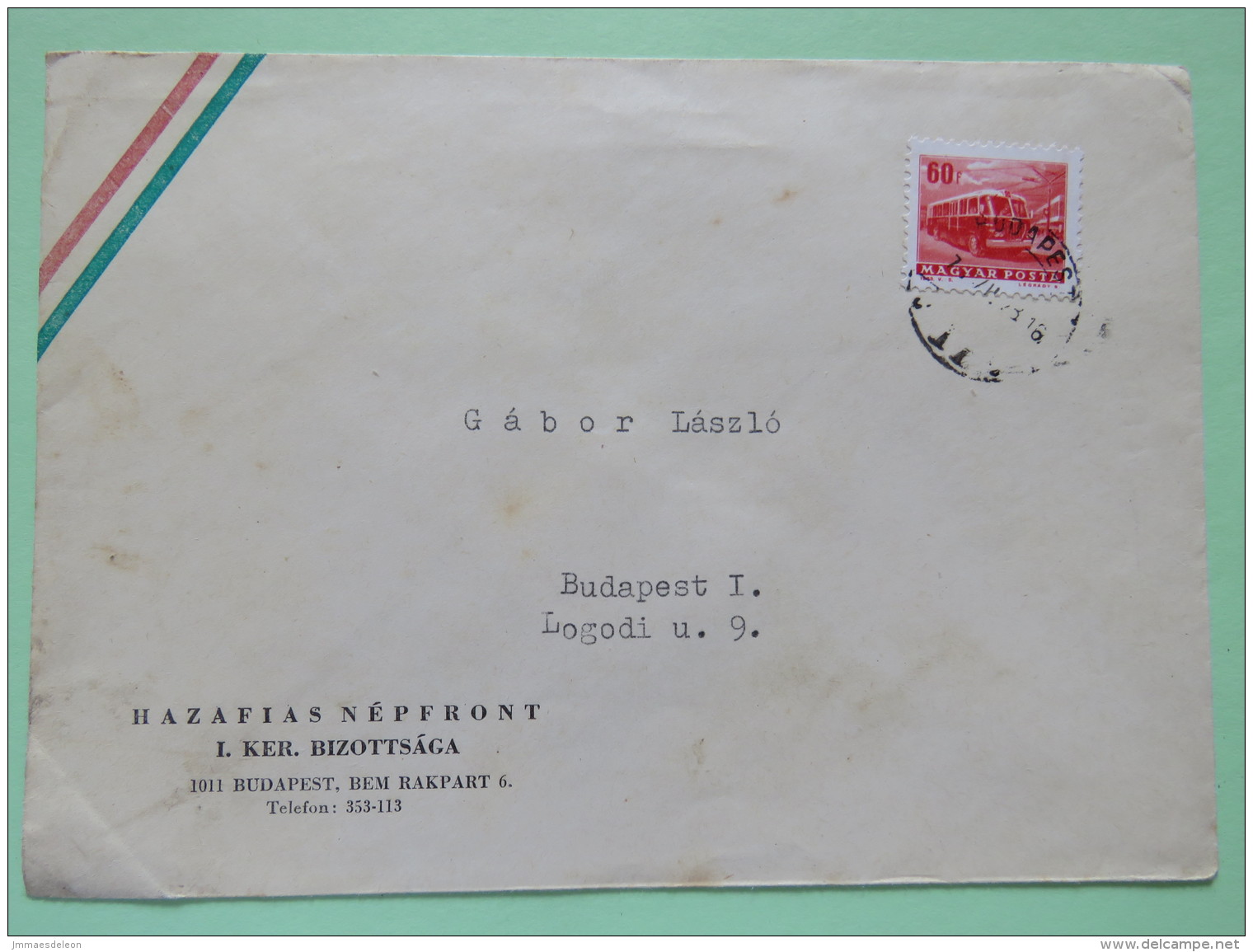 Hungary 1966 Cover Budapest To Budapest - Bus Autobus - Covers & Documents