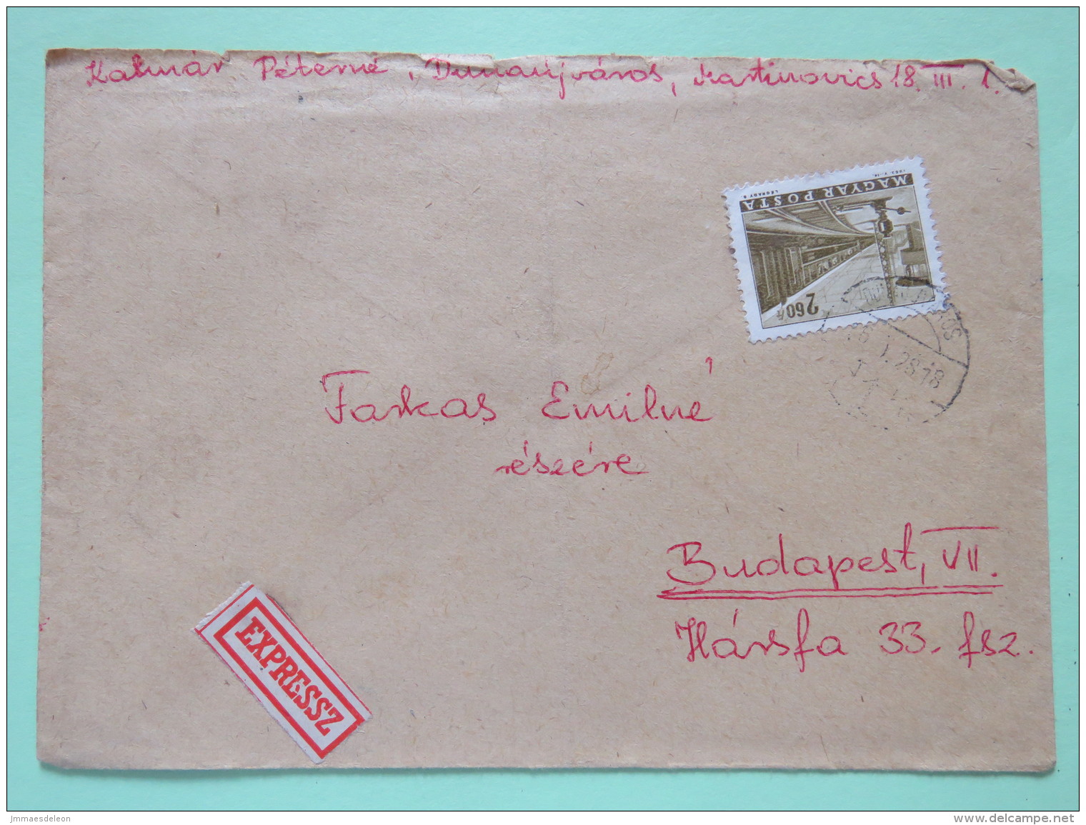 Hungary 1966 Express Cover Dunanjvaros To Budapest - Train - Covers & Documents