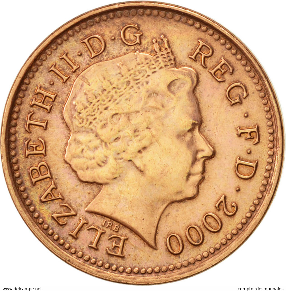 Monnaie, Grande-Bretagne, Elizabeth II, Penny, 2000, TTB+, Copper Plated Steel - 1 Penny & 1 New Penny