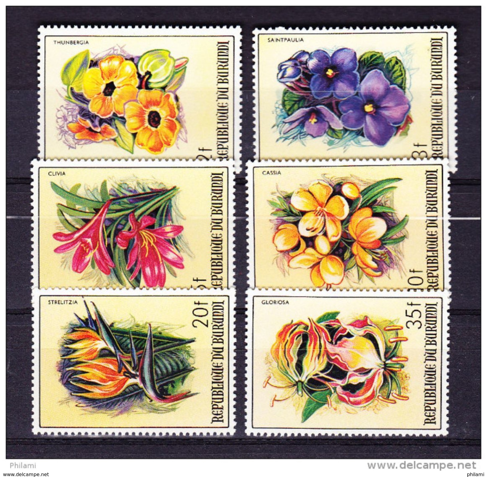 BURUNDI COB 944/9 ** MNH FLOWERS. (4Z105) - Neufs