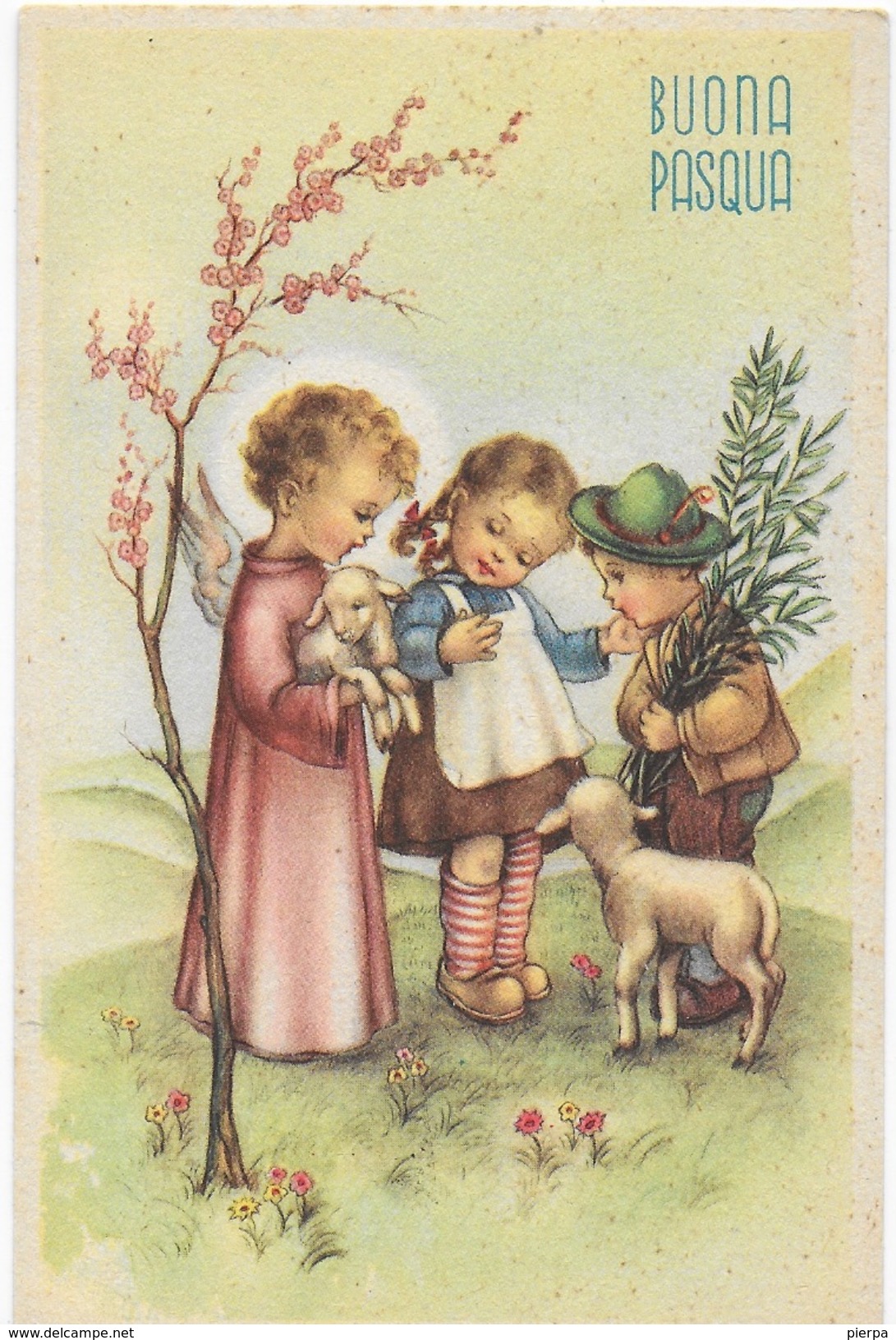 BUONA PASQUA - BAMBINI CON AGNELLI -  EDIZ. PMCA # 135/4 - NUOVA NV - Pasqua