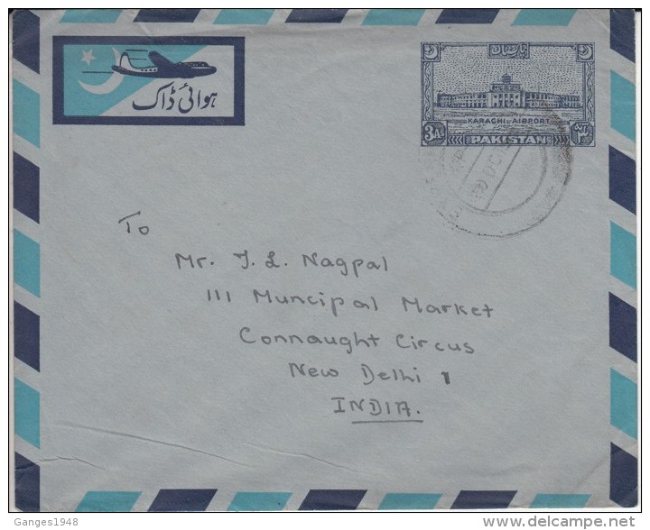 Pakistan  2A  Airmail Stationary Envelope  To India   #  98763    Inde Indien - Pakistan