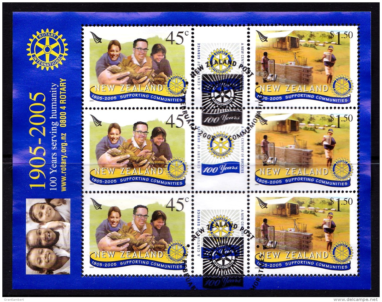 New Zealand 2005 Rotary International 100 Years Minisheet Used - Used Stamps