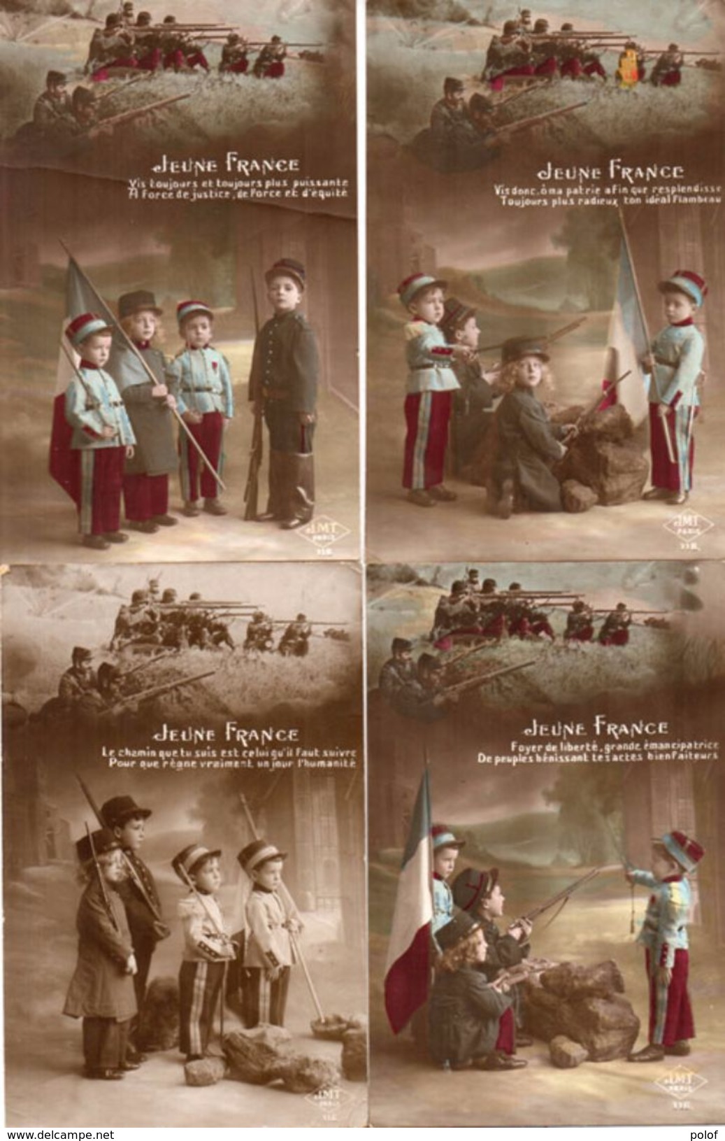 4 CPA - Jeune France - Enfants Soldats - Canons...  ... (98425) - Heimat