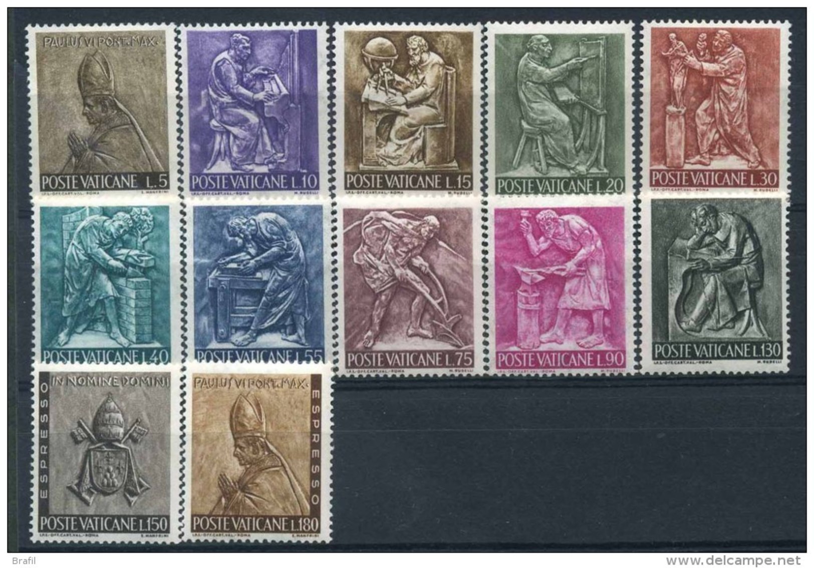 1966 Vaticano, Il Lavoro Dell'uomo, Serie Completa Nuova (**) AL FACCIALE - Unused Stamps