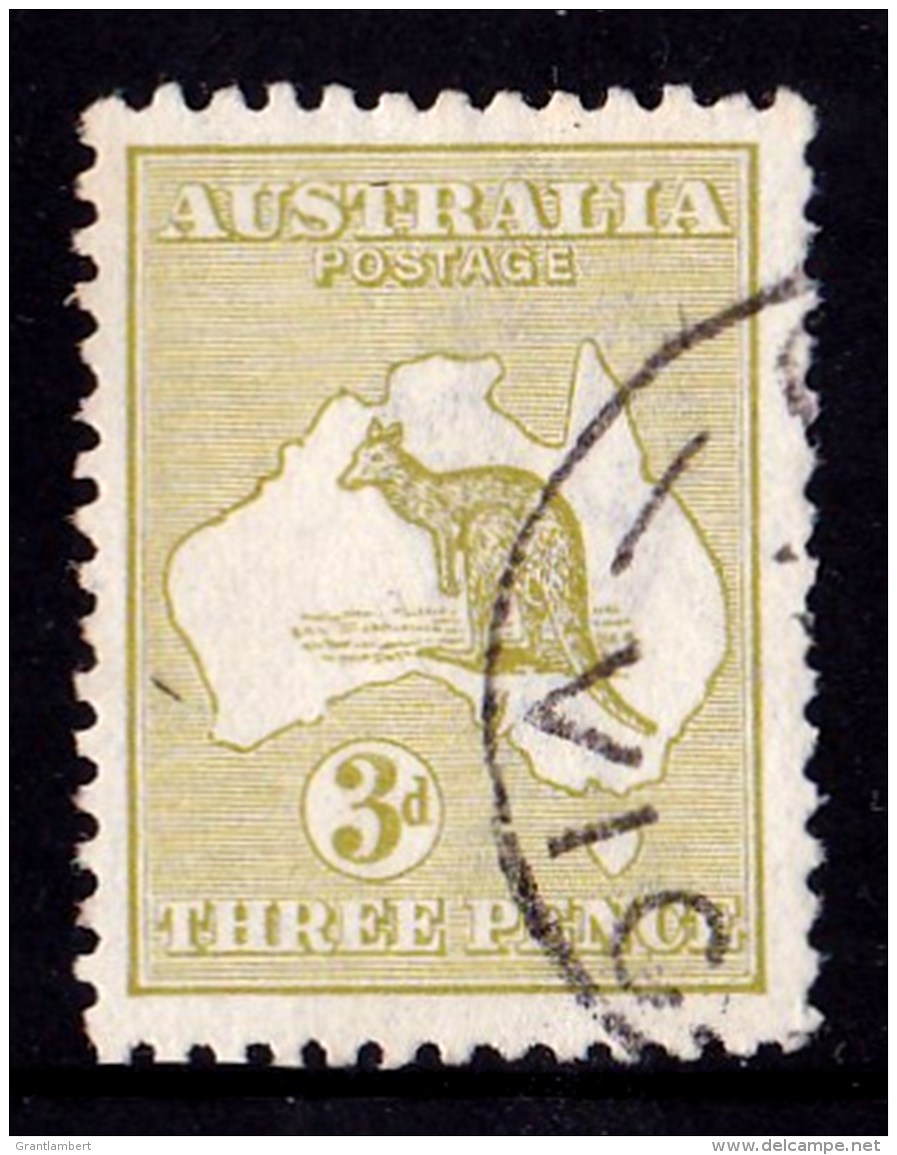 Australia 1915 Kangaroo 3d Olive 3rd Watermark Used - - Used Stamps