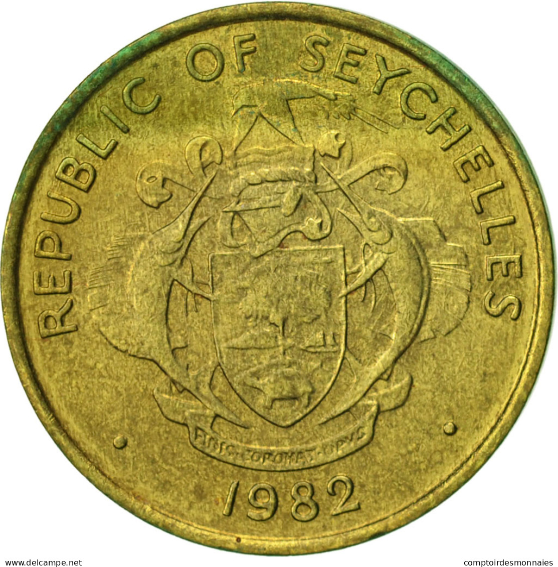 Monnaie, Seychelles, 5 Cents, 1982, British Royal Mint, TTB, Laiton, KM:47.1 - Seychelles