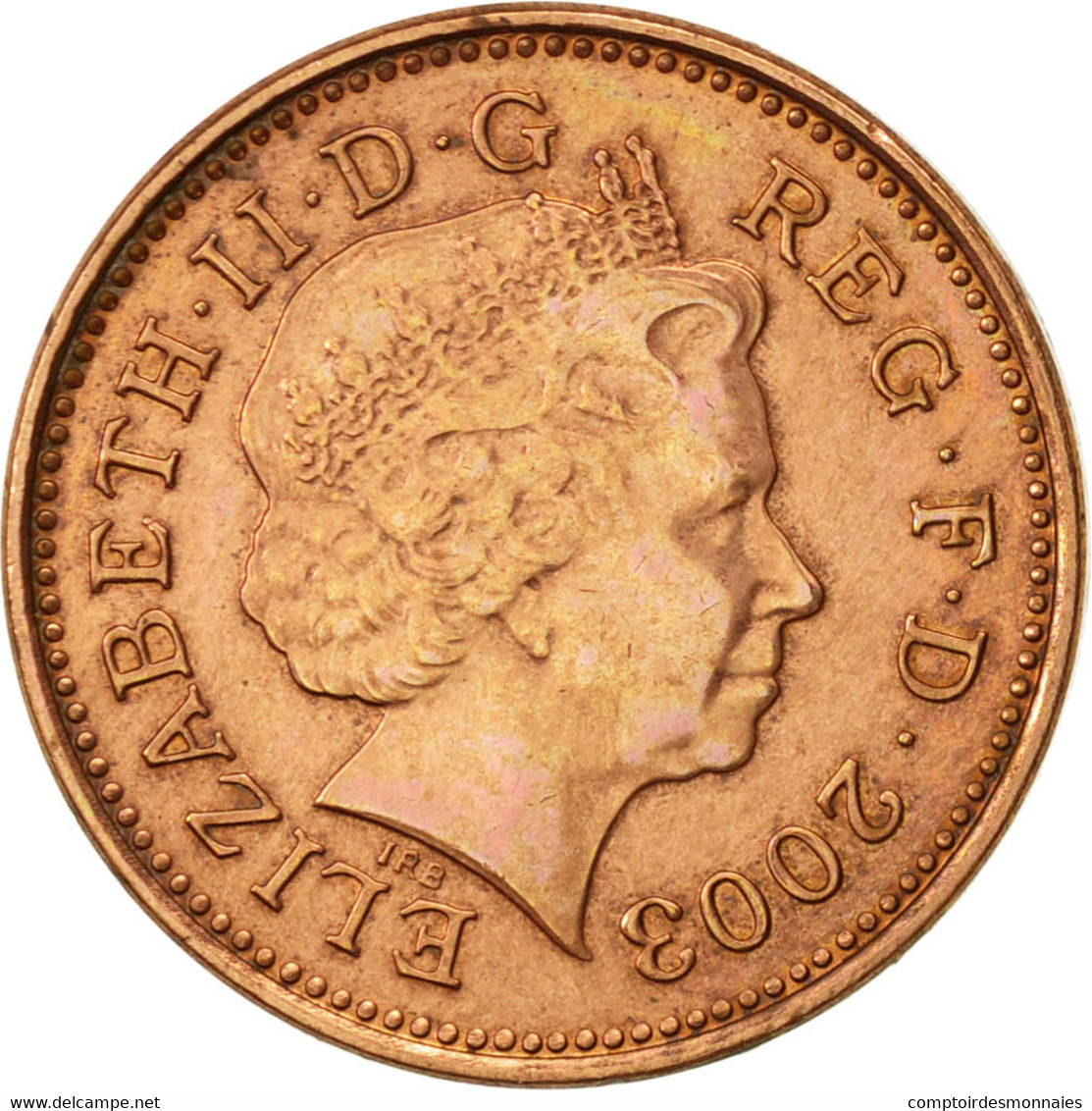 Monnaie, Grande-Bretagne, Elizabeth II, Penny, 2003, TTB+, Copper Plated Steel - 1 Penny & 1 New Penny