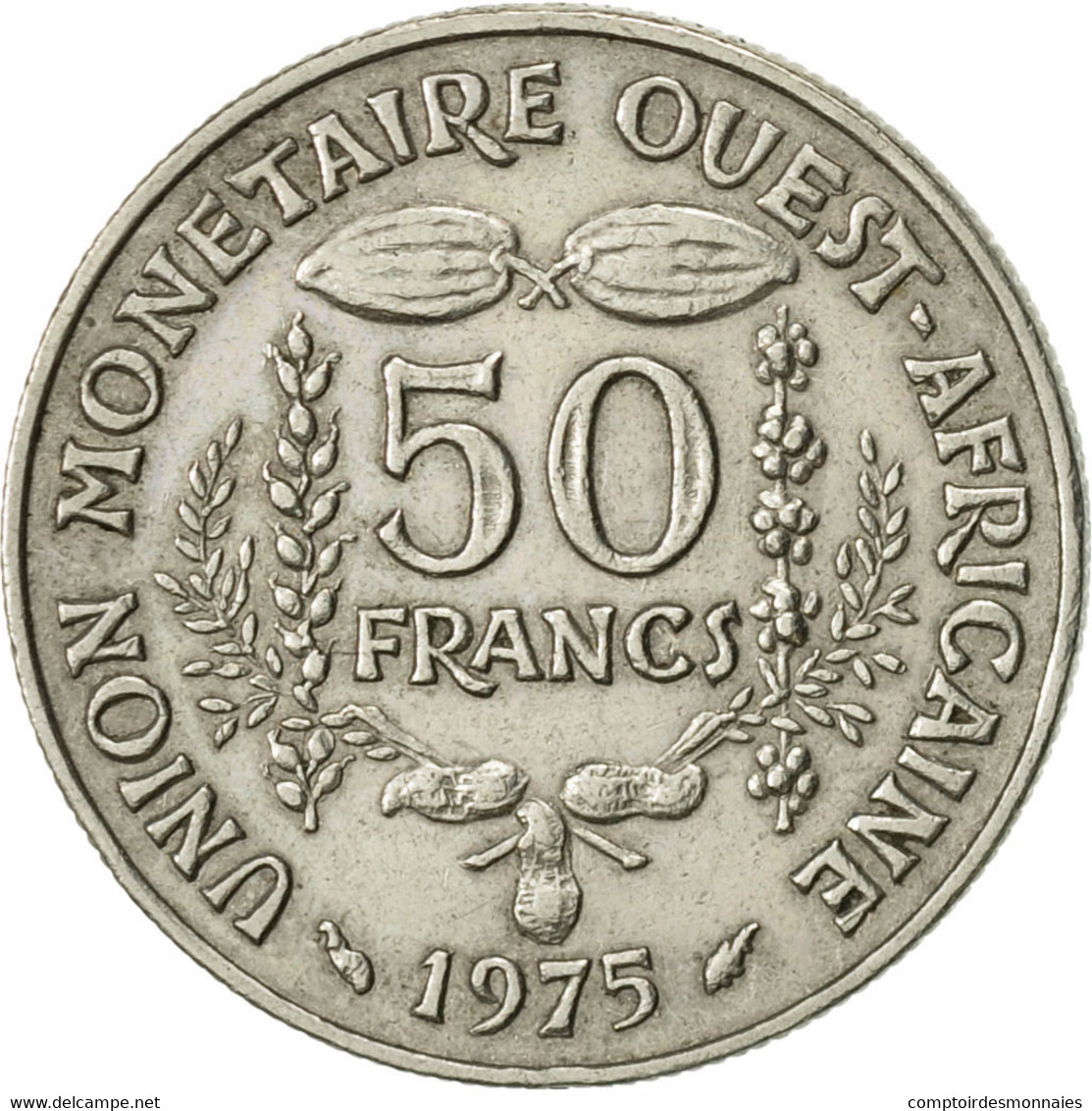 Monnaie, West African States, 50 Francs, 1975, Paris, SUP, Copper-nickel, KM:6 - Côte-d'Ivoire