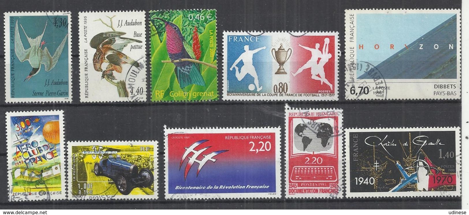 TEN AT A TIME - FRANCE - LOT OF 10 DIFFERENT COMMEMORATIVE A2 - OBLITERE USED GESTEMPELT USADO - Collections