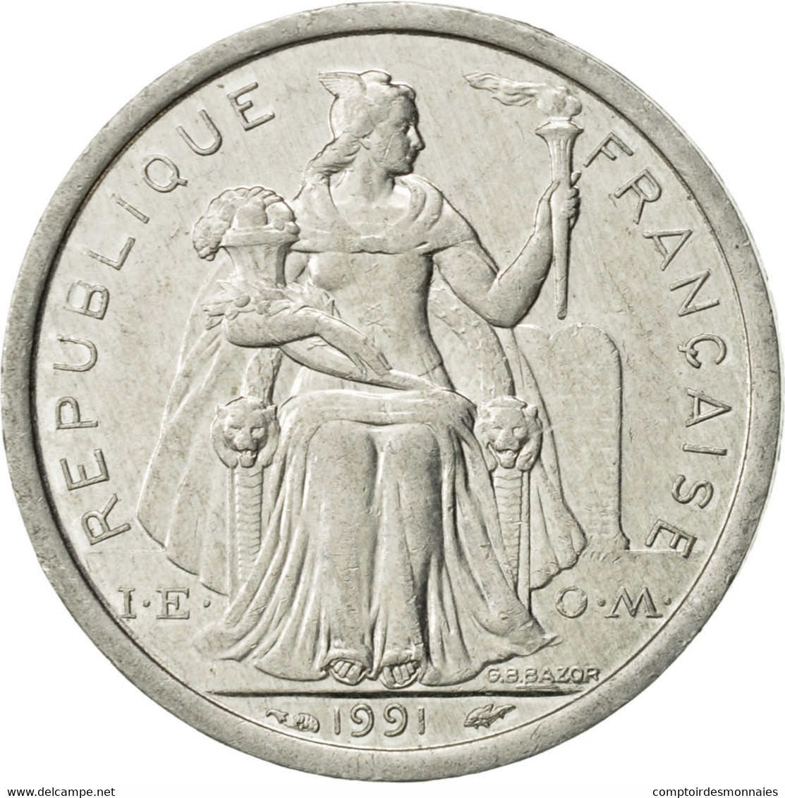 Monnaie, Nouvelle-Calédonie, Franc, 1991, Paris, SUP, Aluminium, KM:10 - Nieuw-Caledonië