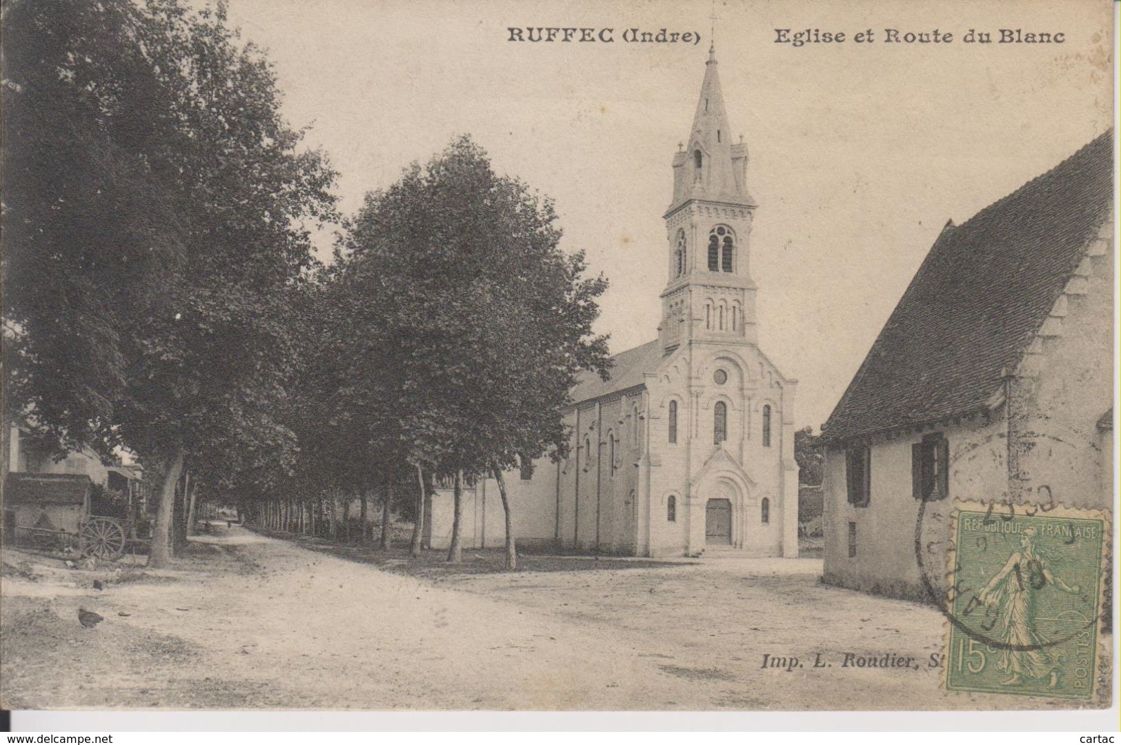 D36 - RUFFEC - EGLISE ET ROUTE DU BLANC - Sonstige & Ohne Zuordnung