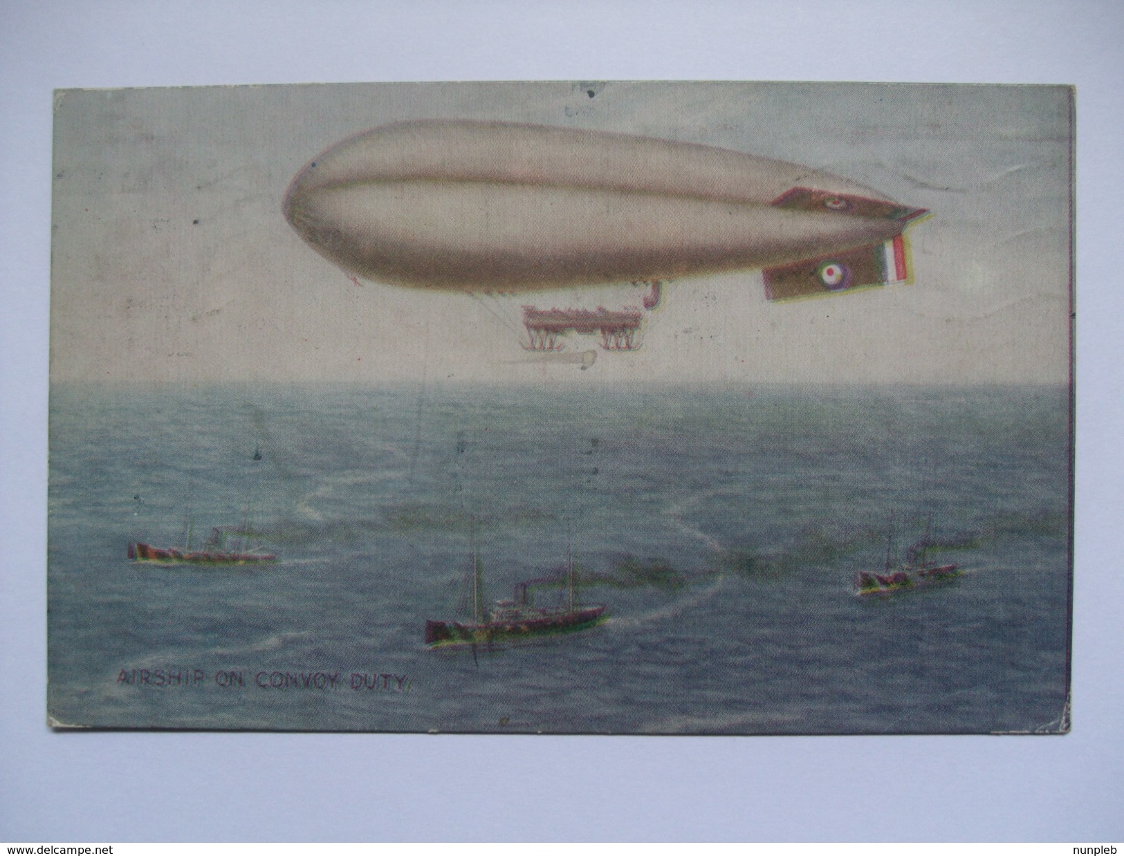 RNAS Coastal Airship On Convoy Duty, WW1. War Bond Campaign Series No.6. 1917 - Dirigeables