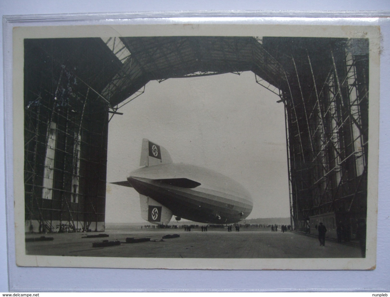 ZEPPELIN L.Z. 129 Hindenburg In Shed - Zeppelinhalle Cachet To Rear - Air Mail Sent To England - Dirigeables
